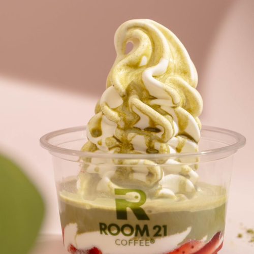 STRAWBERRY MATCHA SOFT SERVE